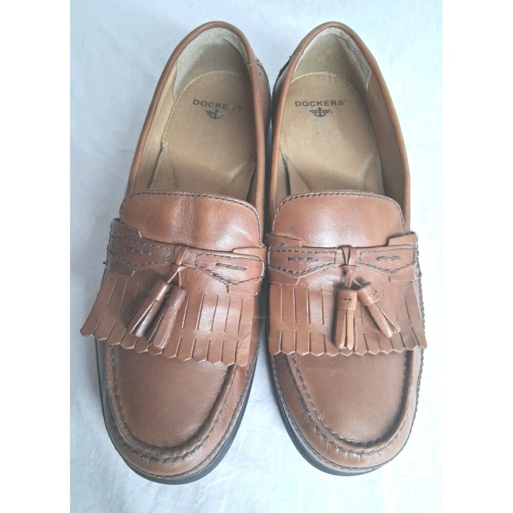 Dockers Mens Leather Tassel Loafers Brown 13M Dress Shoes Casual Comfort Money